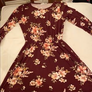 French grey brand floral dress Sz S